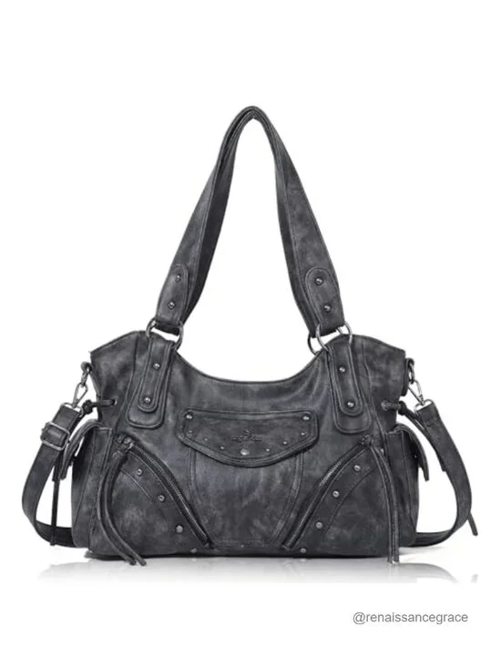Retro Washed Vegan Leather Hobo Bag Crossbody Purse Handbag