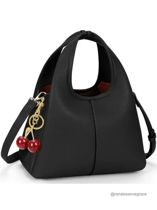 Faux Leather Top Handle Hobo Satchel Bag with Crossbody Strap