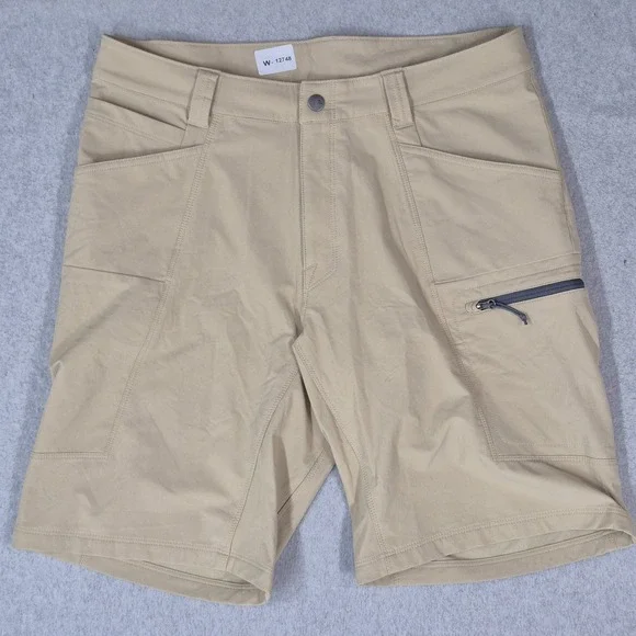The North Face Men Activewear Shorts 32 Khaki Nylon Retrac Tech Cargo Zip Hiking
