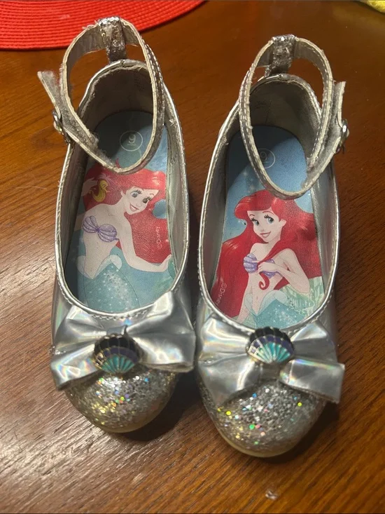 Disney Silver Glitter Ariel Little Mermaid Girls' Dress Shoes