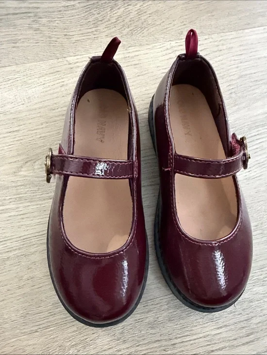 Girls' Burgundy Mary Jane Shoes - Classic Kids Dress Shoes