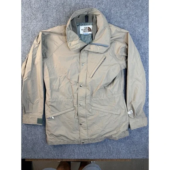 Vintage The North Face Gore-Tex Jacket M Tan USA Made Brown Label Hiking Y2K Wor