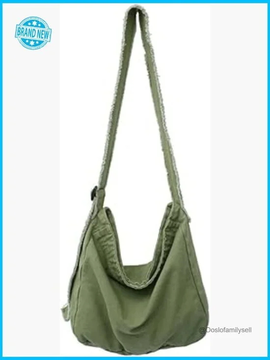 Canvas Crescent Hobo Bag Crossbody Boho Hippie Sling Shoulder Tote Office Travel