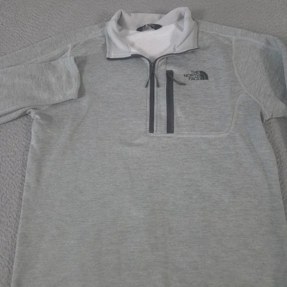 The North Face Pullover Mens M Grey Canyonlands Heather 1/2-Zip Fleece Pocket