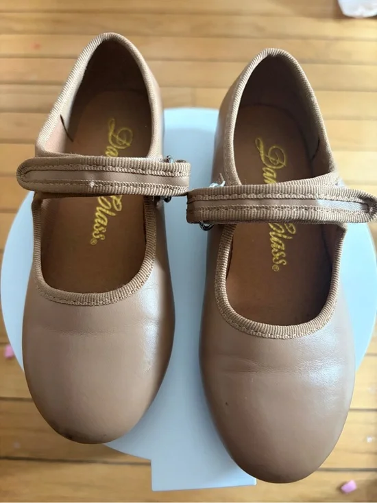 Dance Class Girls' Tan Mary Jane Tap Shoes Nude 11