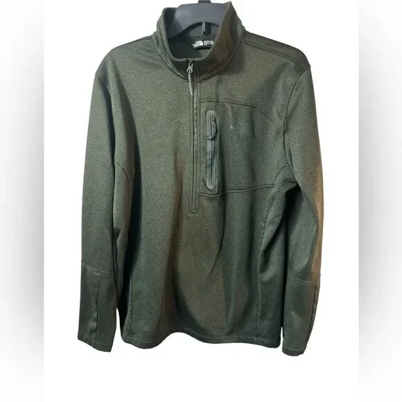 The North Face 1/4 zip dark green Sweater Jacket Mens large. Hiking PNW Outdoors