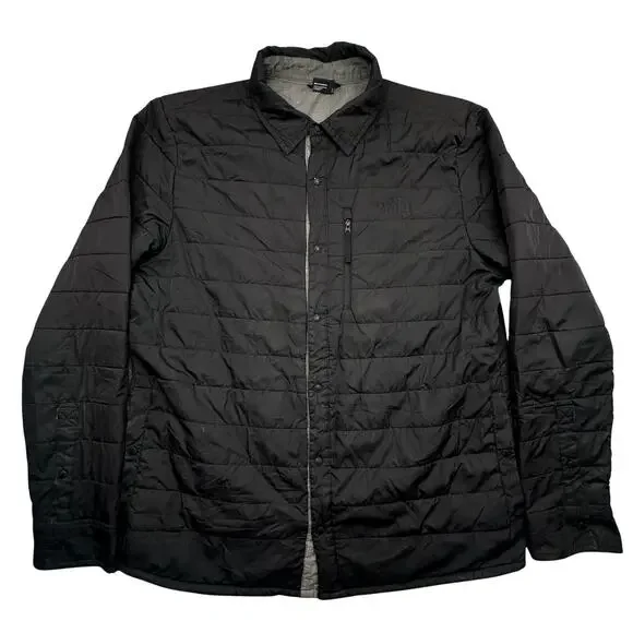 The North Face Padded Shirt Jacket Mens Large NF0A4P8G Black Puffer Snap Button