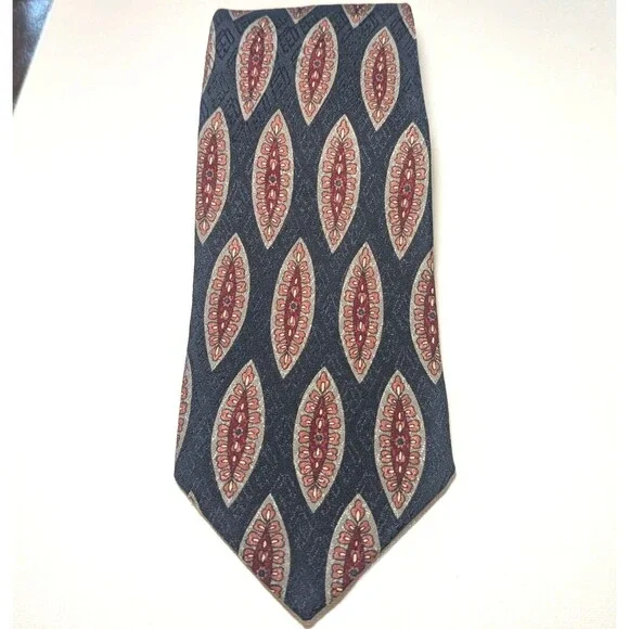 ROBERT TALBOTT Vintage Silk Navy & Burgandy Tie