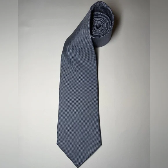 Brooks Brothers Pure Silk Navy Blue Small Checkered Pattern Wide Neck Tie‎