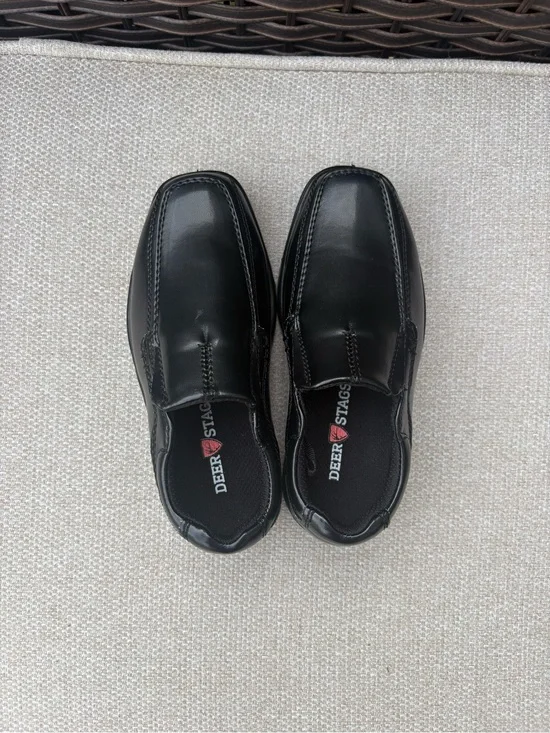 Deer Stags Black Boys' Slip-On Dress Shoes