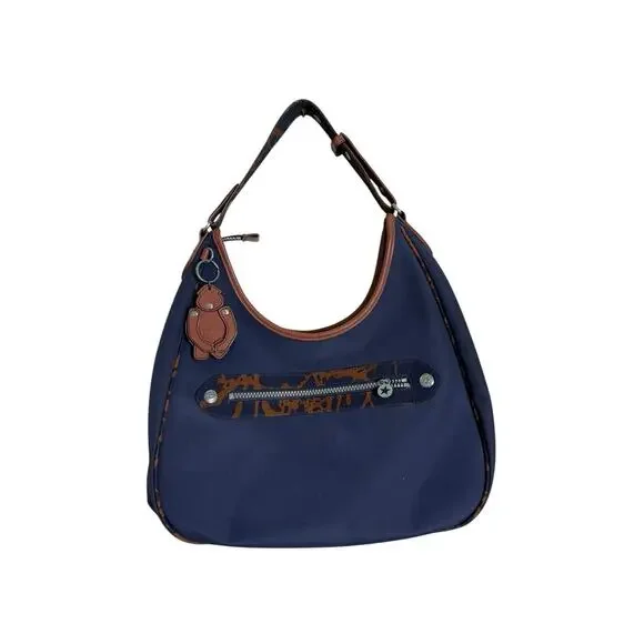 Kipling‎ Delano Clutch Bag hobo shoulder blue with monkey