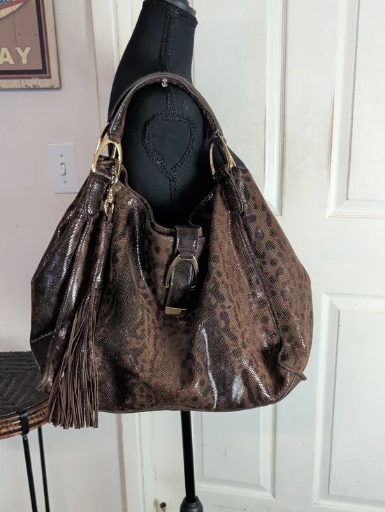 G.I.l.I. Got it love it leather shoulder Bag Snake Style Large Tassel Hobo