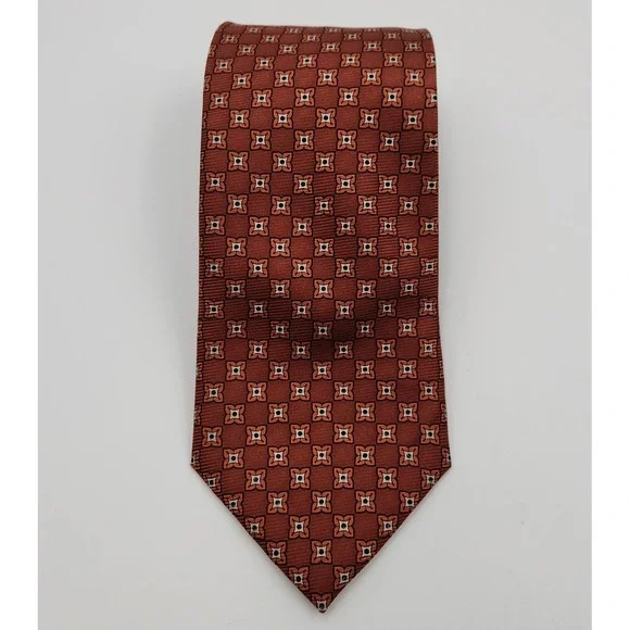 JoS. A. Bank Pointed Neck‎ Tie Men's One Size Brown Printed Silk Classic Formal