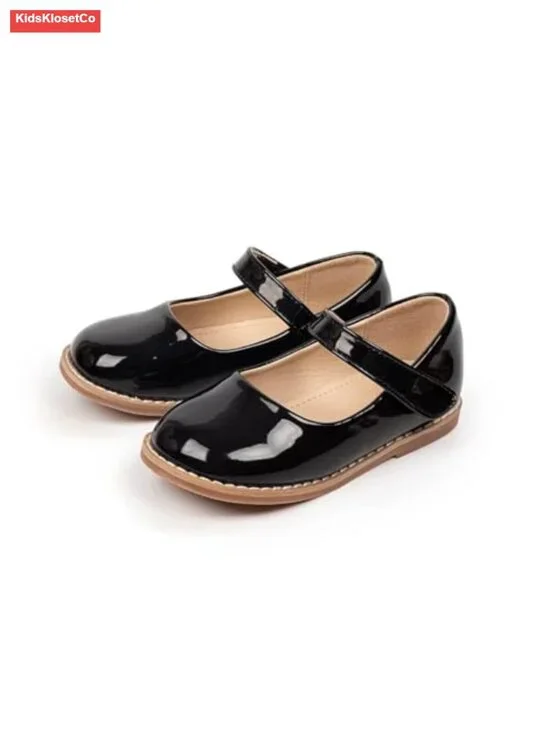 Toddler Girls Mary Jane Flats Faux Leather Bowknot Princess Dress Shoes Slip-On