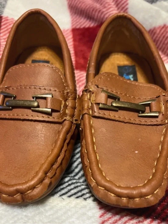Toddler/Toddler Boys Brown Leather-Look Moccasin Loafers