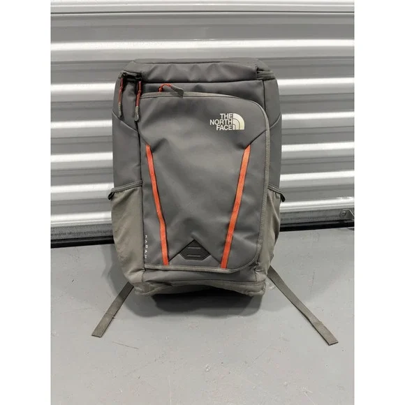 The North Face Kaban Backpack Grey Orange Laptop Commuter Bag FlexVent NF0A2ZEU
