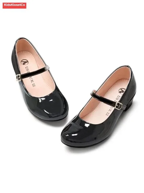 Girls Mary Jane Dress Shoes Princess Ballerina Flats Low Heels for School Party