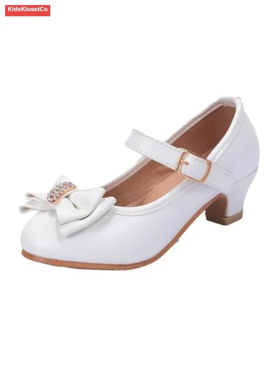 Girls Dress Shoes Low Heel Mary Jane Flats Toddler Little Kids Wedding Party PU