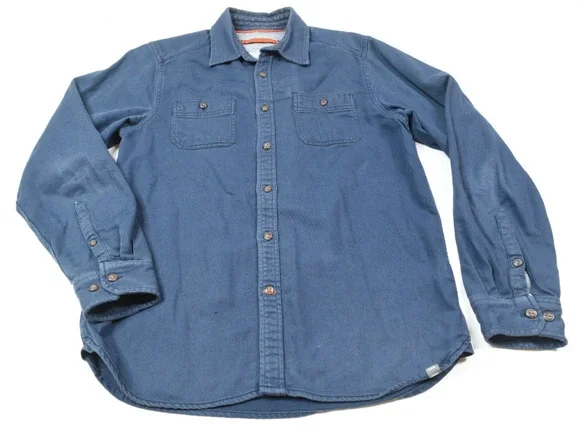 The North Face Flannel Shirt Mens Medium Blue Long Sleeve Button-Up Heavyweight