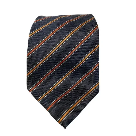 Pre-Owned Men’s Striped Necktie with Dotted Pattern and Classic Style