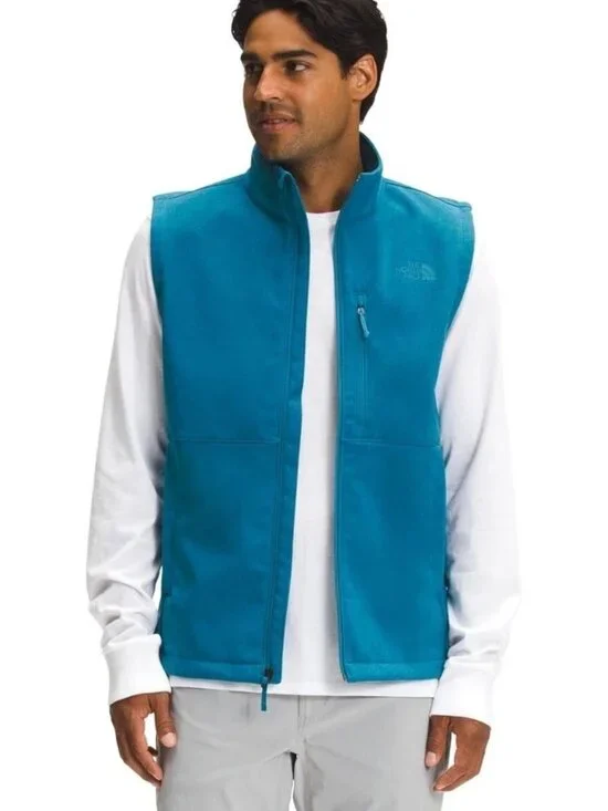 The North Face Apex Bionic Softshell Vest Lined Gilet Mens Medium Pockets Blue