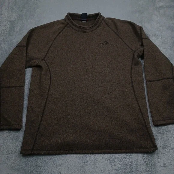North Face Sweater Mens XL Brown Crew Neck Pullover Outdoor Casual Fleece