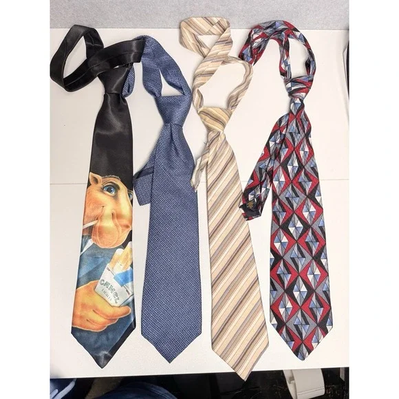 Lot Of 4 Vintage Luxury Rare Christian Dior ferragamo Valentino Silk Ties