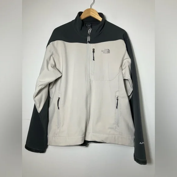 The North Face apex Jacket sz L Nylon Full Zip‎ Gray/black Outdoor Hiking Fall