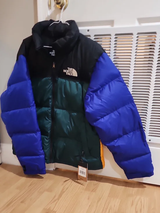 The North Face Mens Colorblock Puffer Jacket - Blue/Green/Black/Yellow