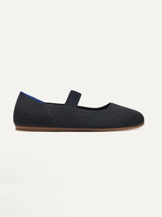 Rothy’s The Kids Mary Jane Slip-On Black  Shoes Ballerina Flats Girls Sz 2  AA27