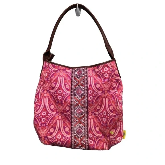 Kalencom Amy Butler Fabric Hobo Shoulder Bag Purse Pink‎ FloralHTF