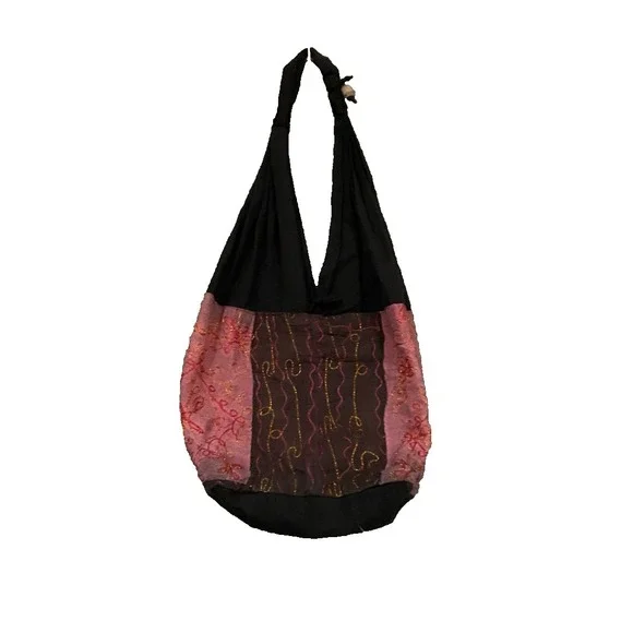 Unbranded Hippie Boho Purse‎ Hobo Purse Tote Bag Pockets Embroidered