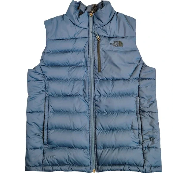 The North Face Mens SZ M Aconcagua Down Puffer Vest Blue Ripstop Gorpcore Hiking