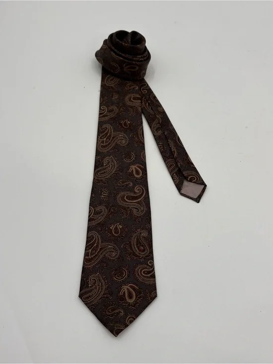 Dior Brown Paisley Silk Tie