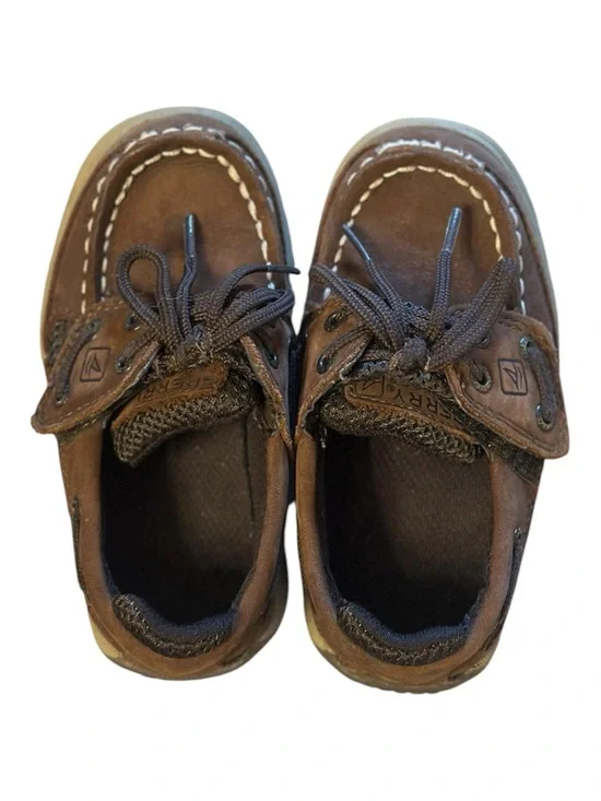 Kid’s Sperry’s Brown Boat Shoes in size 8