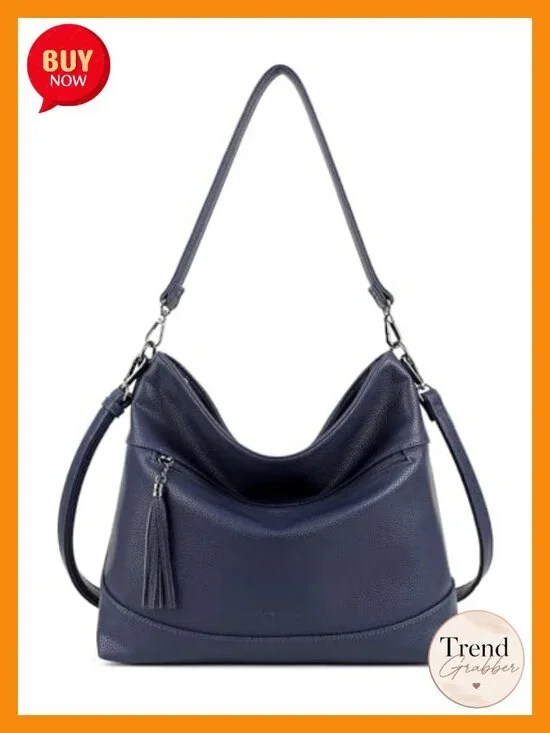Faux Leather Hobo Crossbody Bag, 2-in-1 Convertible Purse with Shoulder Strap,