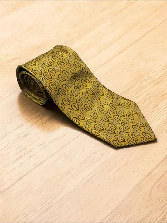 Vintage Trussardi Dog Print 100% Silk Tie Made In Italy