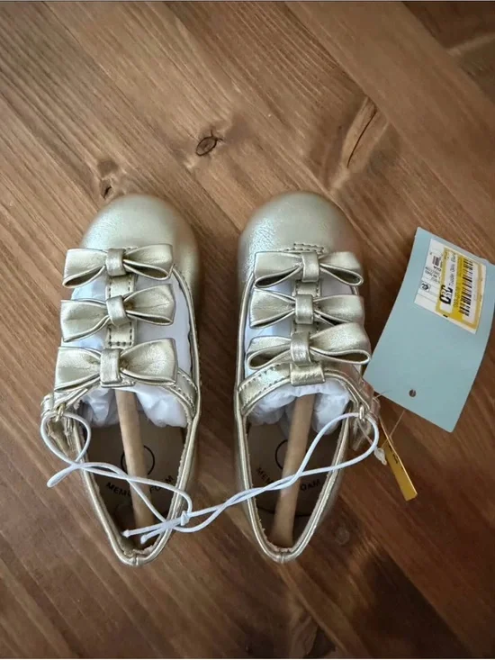 Girls Metallic Bow Toddler Shoes - Gold