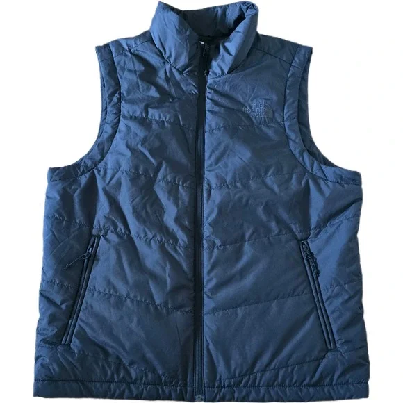 The North Face Mens Puffer Vest Black Quilted Full Zip Insulated Jacket Medium