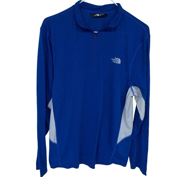 Mens The North Face 1/2 Zip Running‎ Shirt Medium VaporWick Blue Breathable