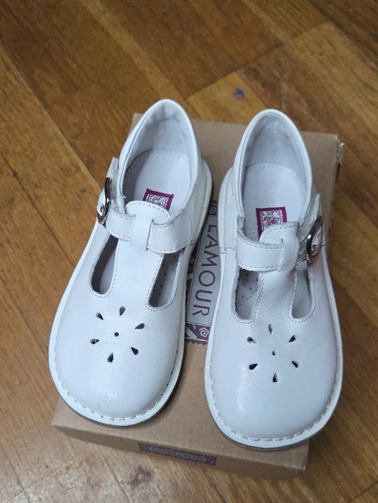 L'Amour | Classic White Girls' Mary Jane Leather Shoes