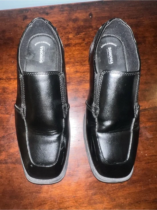 Sonoma Black Boys' Slip-On Dress Loafers
