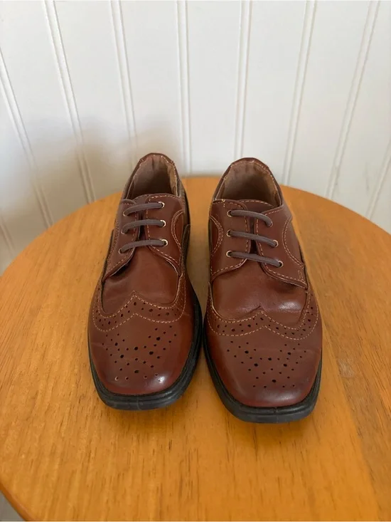 Josmo Brown Boys Brogue Lace-Up Dress Shoes