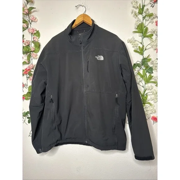The North Face Mens Sz L Apex Bionic Softshell Black Jacket Vintage