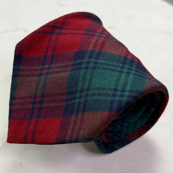 Vintage Haggerty Forbes Lindsay Tartan Wool Tie Scotland Plaid Mens 60s