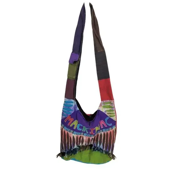 Mackinac Multicolor Hippie Boho Slouch‎ Hobo Sling Nepal Cross Body Shoulder Bag