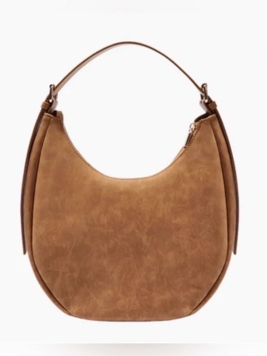 4th Reckless Faux Suede Hobo Shoulder Bag in Cognac Brown