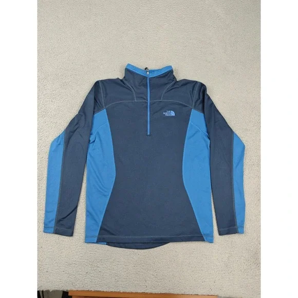 The North Face Pullover Mens Small Blue 1/4 Zip Long Sleeve Lightweight Training
