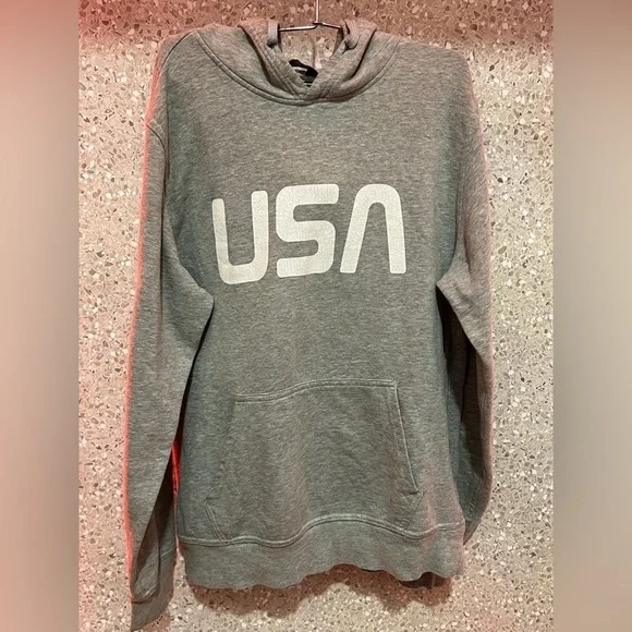 The North Face Gray Crewneck Sweater with USA Print