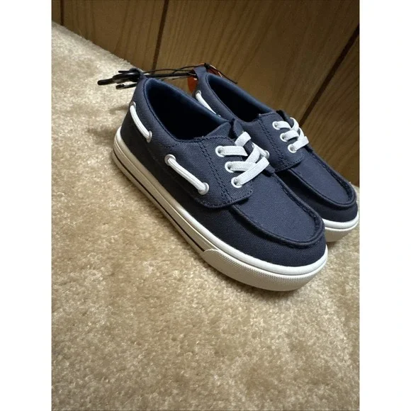 Wonder Nation Boys Blue Canvas Casual Boat Shoes Various Sizes NEW Size 10